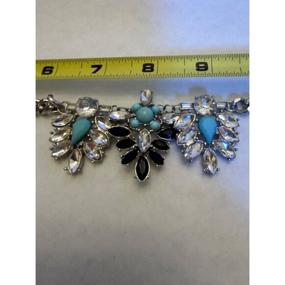 American Eagle Statement Necklace With Crystal & Turquoise Accents - Picture 8 of 16